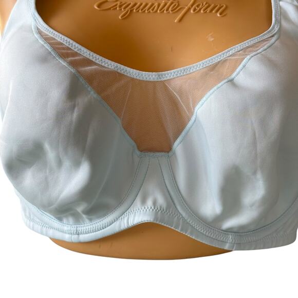 NWT Delimira Full Coverage Light Blue Bra 40C Underwire W681A Pastel Mesh - Picture 2 of 8